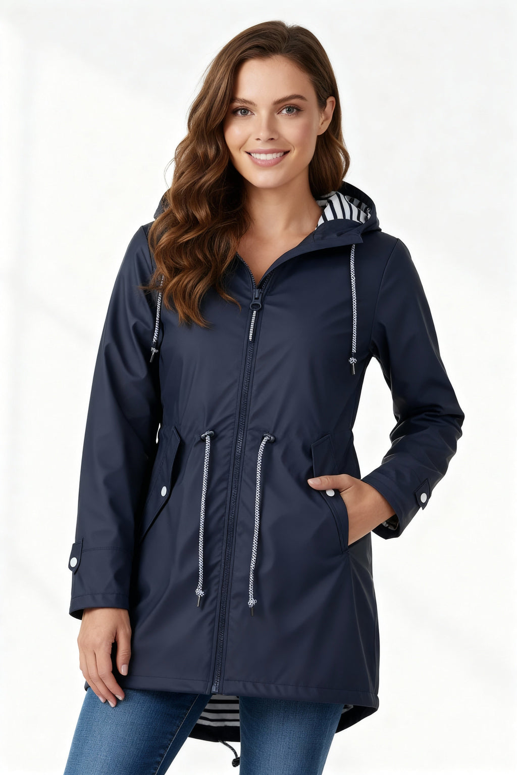 Chubasquero Impermeable Clásico para Mujer – Con Capucha