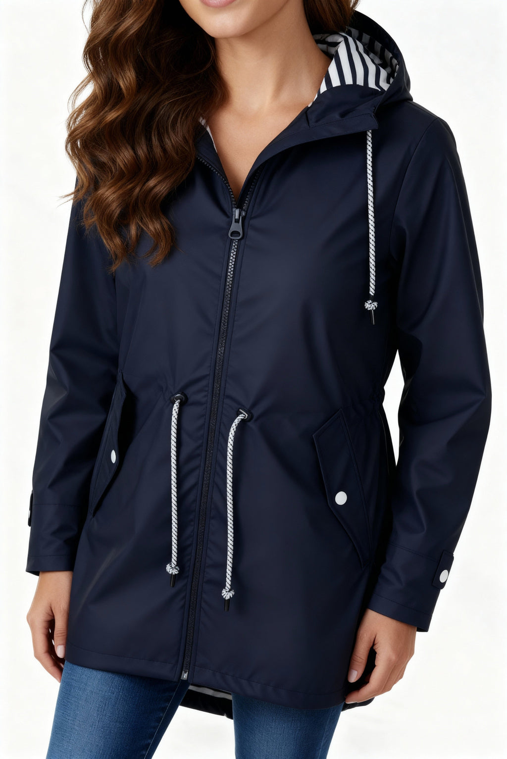 Chubasquero Impermeable Clásico para Mujer – Con Capucha