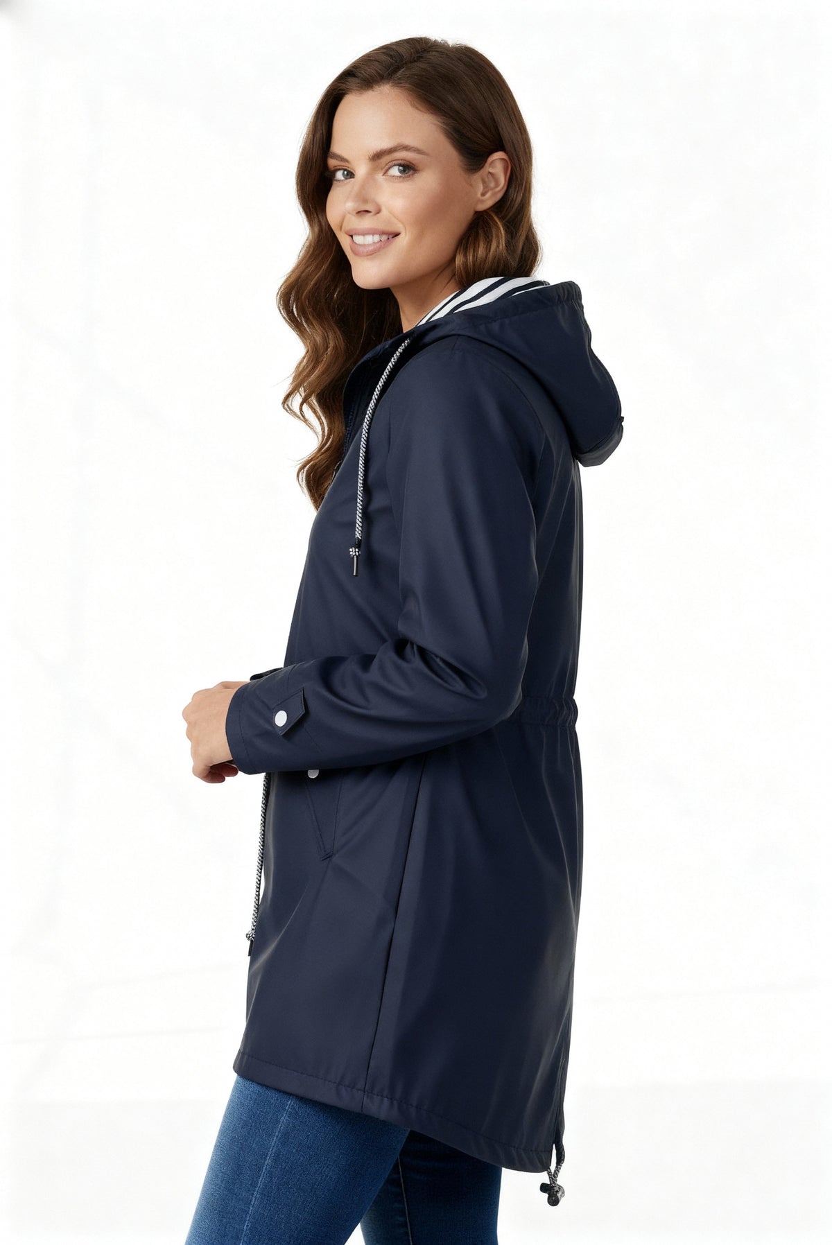 Chubasquero Impermeable Clásico para Mujer – Con Capucha