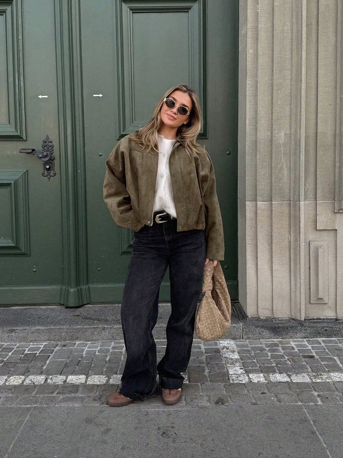 Chaqueta de Ante Oversize para Mujer – Cremallera