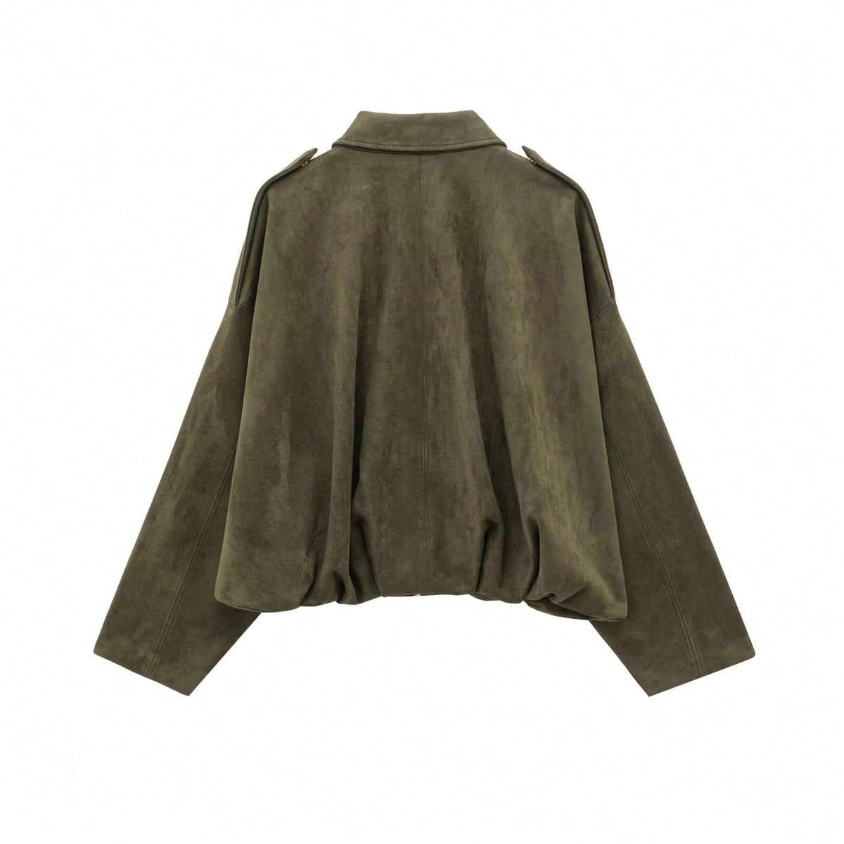 Chaqueta de Ante Oversize para Mujer – Cremallera