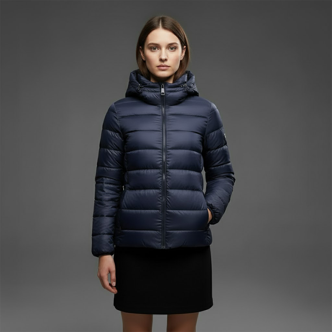 Chaqueta Puffer Acolchada para Mujer – Cuello Alto y Capucha