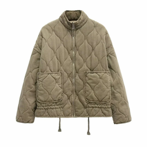 Chaqueta Bomber Acolchada para Mujer – Cuello Alto