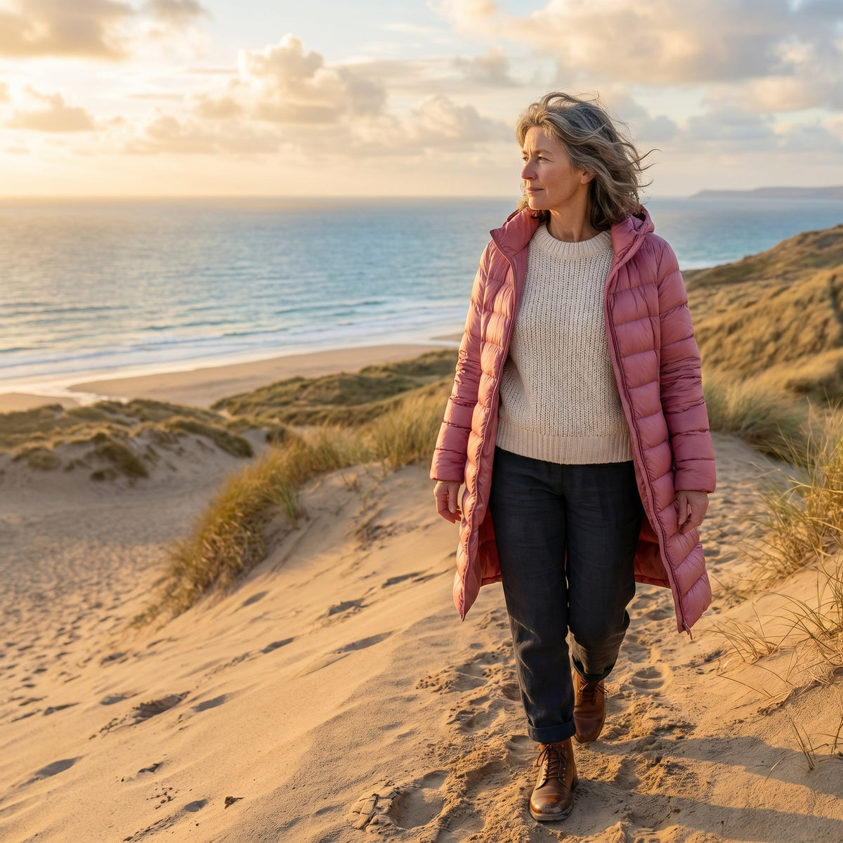 Chaqueta de Plumas Larga para Mujer – Capucha Acolchada