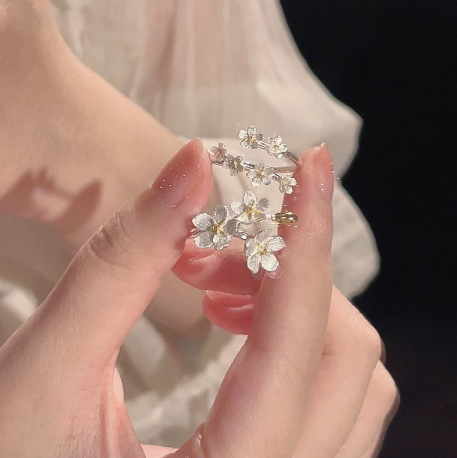 Anillo Ajustable de Flores para Mujer – Dos Diseños