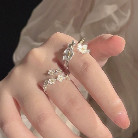 Anillo Ajustable de Flores para Mujer – Dos Diseños