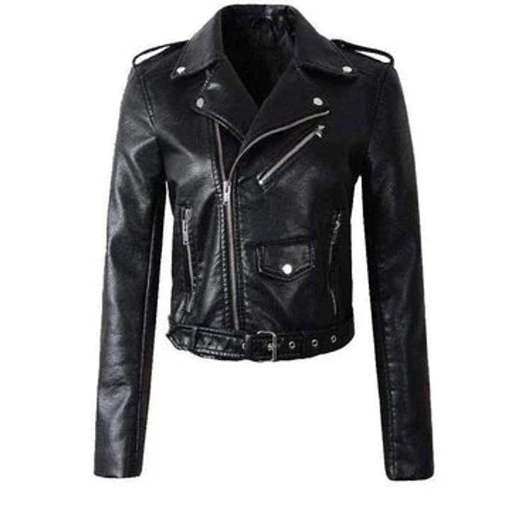 Chaqueta Motera Corta de Polipiel para Mujer – Cremallera Asimétrica