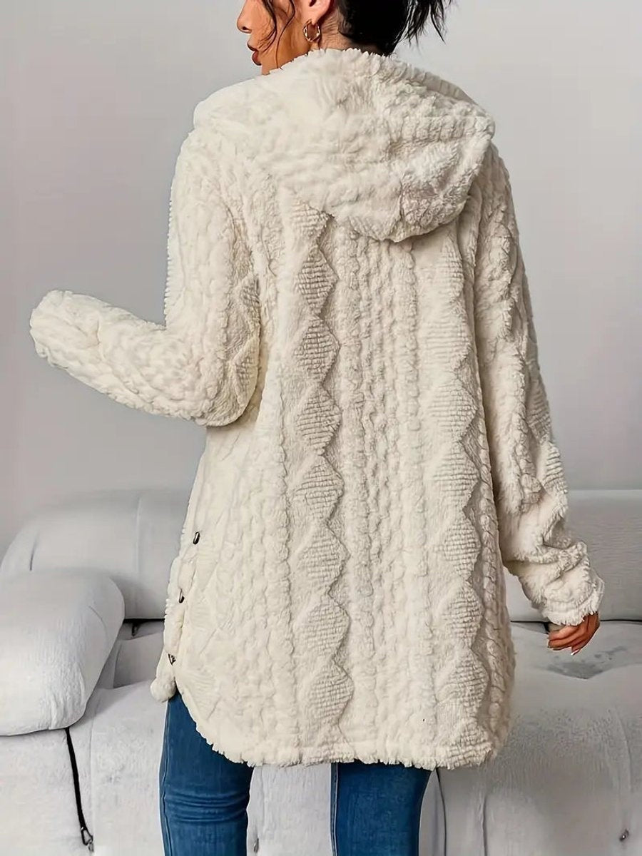 Forro Polar Oversize con Capucha para Mujer – Botones