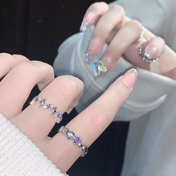 Anillo Fino Ajustable para Mujer – Diseño de Corazón o Estrella