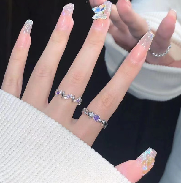 Anillo Fino Ajustable para Mujer – Diseño de Corazón o Estrella