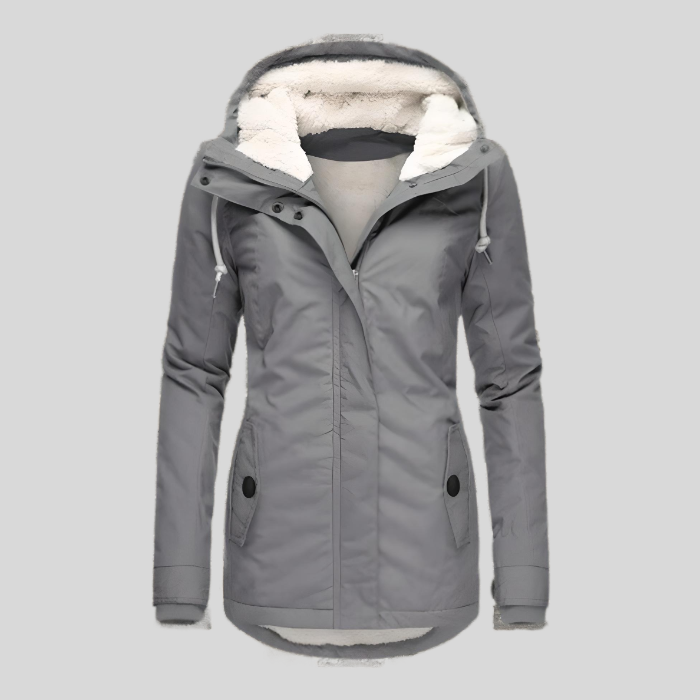 Parka Impermeable para Mujer – Capucha y Forro Borreguito