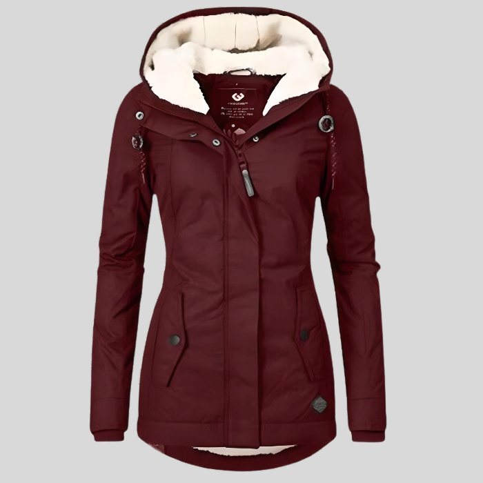 Parka Impermeable para Mujer – Capucha y Forro Borreguito