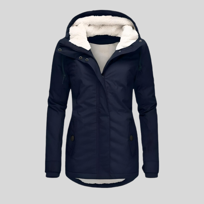 Parka Impermeable para Mujer – Capucha y Forro Borreguito