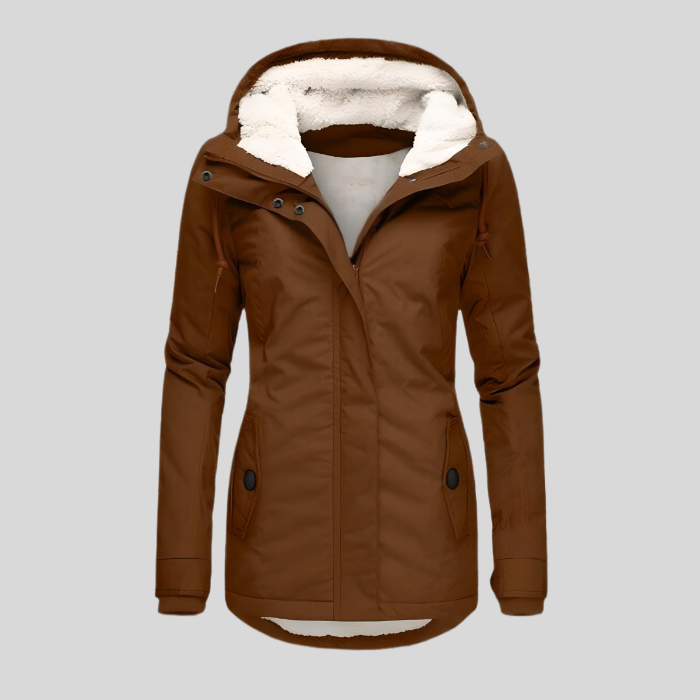Parka Impermeable para Mujer – Capucha y Forro Borreguito