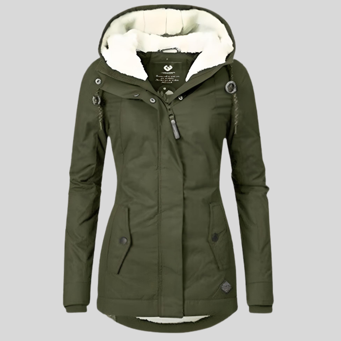 Parka Impermeable para Mujer – Capucha y Forro Borreguito
