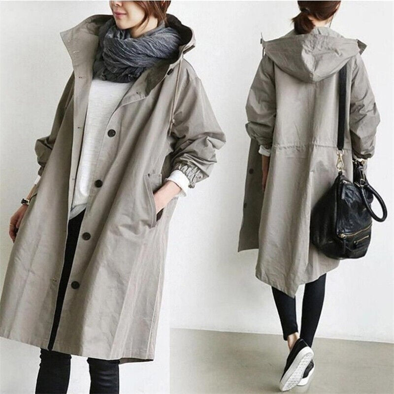 Chaqueta Ligera con Capucha para Mujer – Manga Tres Cuartos