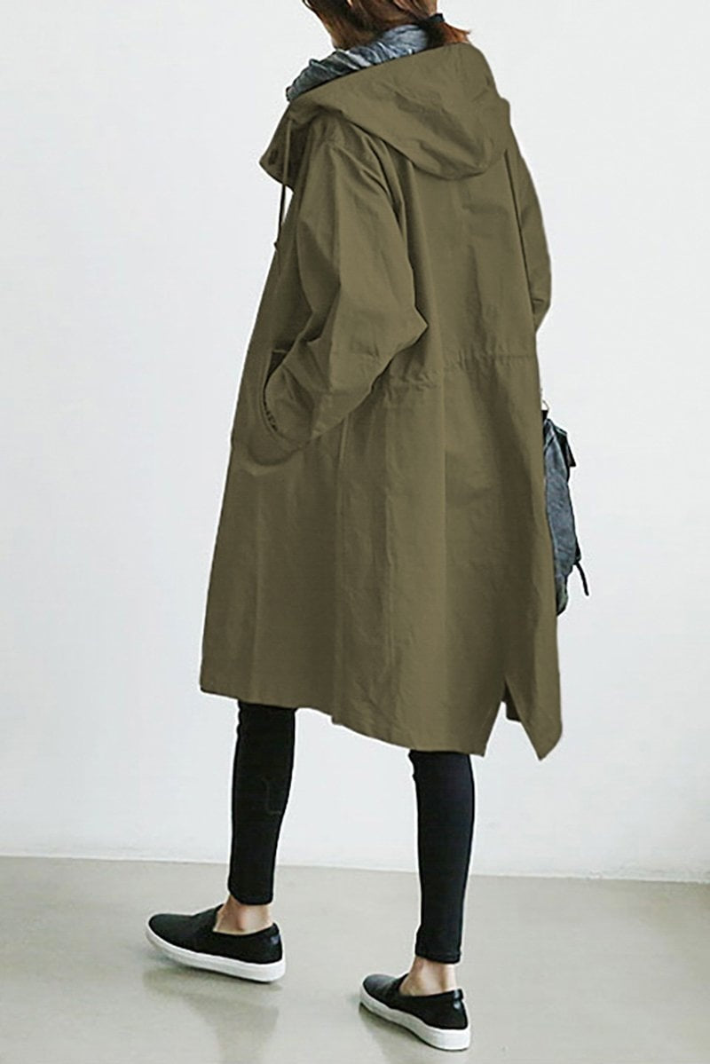 Chaqueta Ligera con Capucha para Mujer – Manga Tres Cuartos