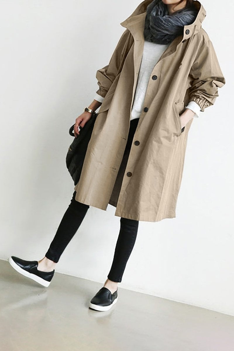 Chaqueta Ligera con Capucha para Mujer – Manga Tres Cuartos