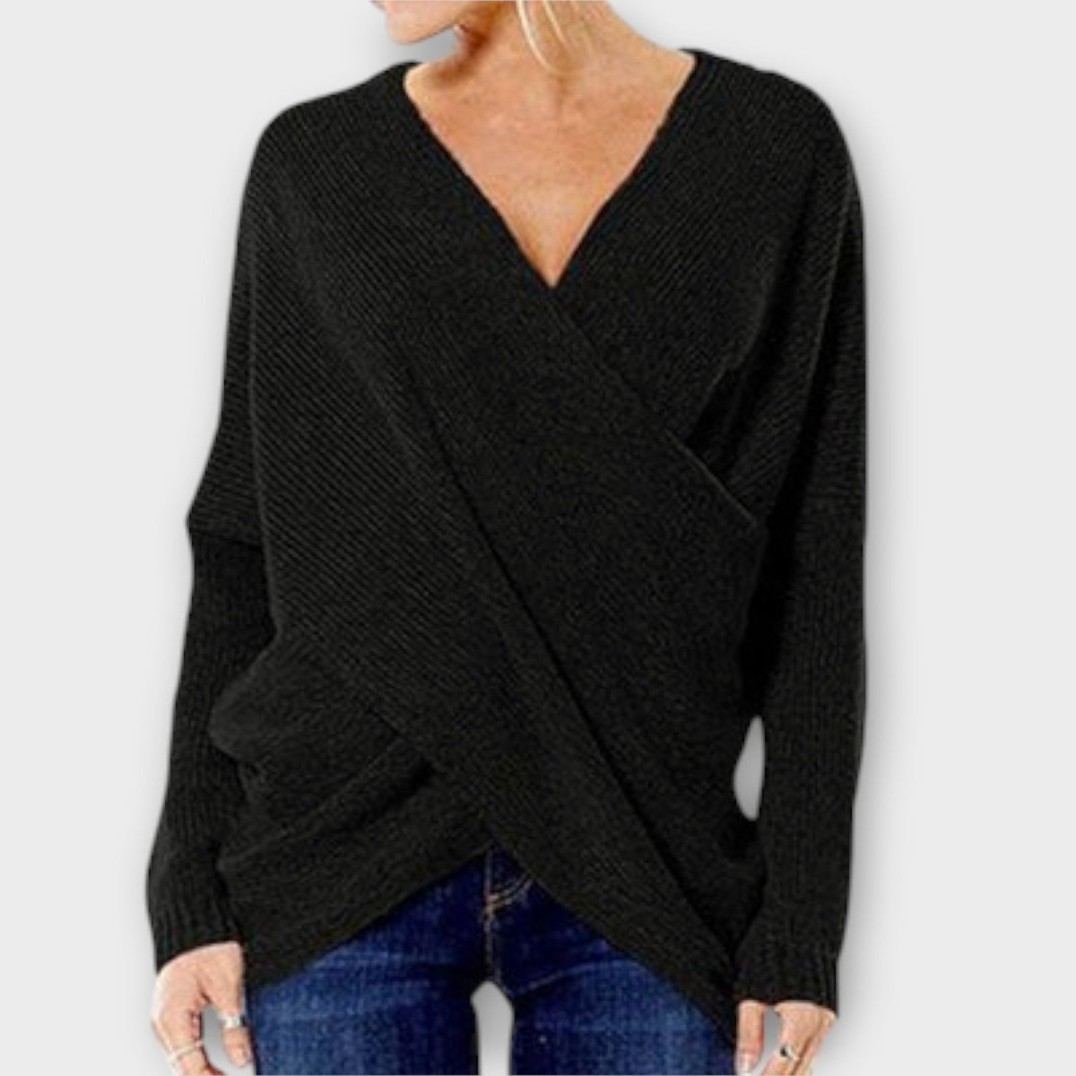 Jersey Cruzado con Escote en V para Mujer – Verde